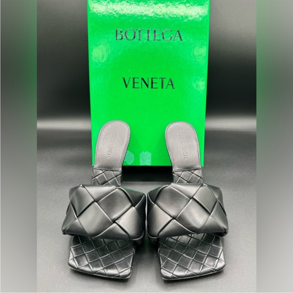 Black Woven Leather Sandals with Interwoven Straps